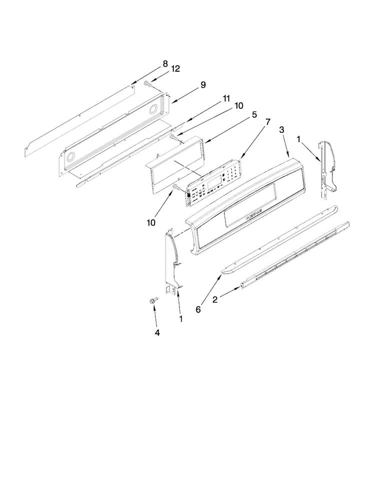 Control Panel Parts Diagram and Parts List for JGR8895BDS13  Jenn-Air Range