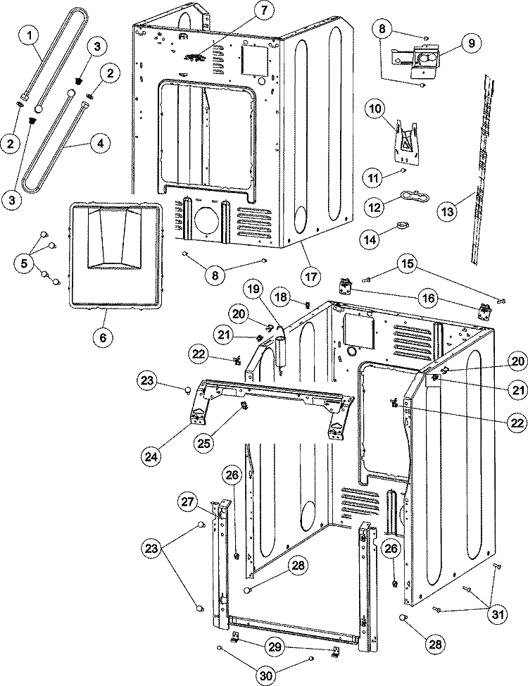 CABINET Diagram and Parts List for CAH4205AWJ  Crosley Washer