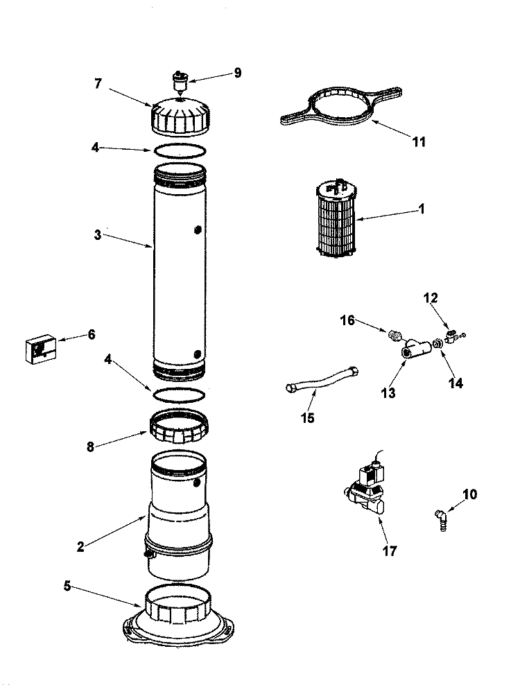 WATER FILTRATION SYSTEM Diagram and Parts List for MWF4100AWS  Maytag Water Softener