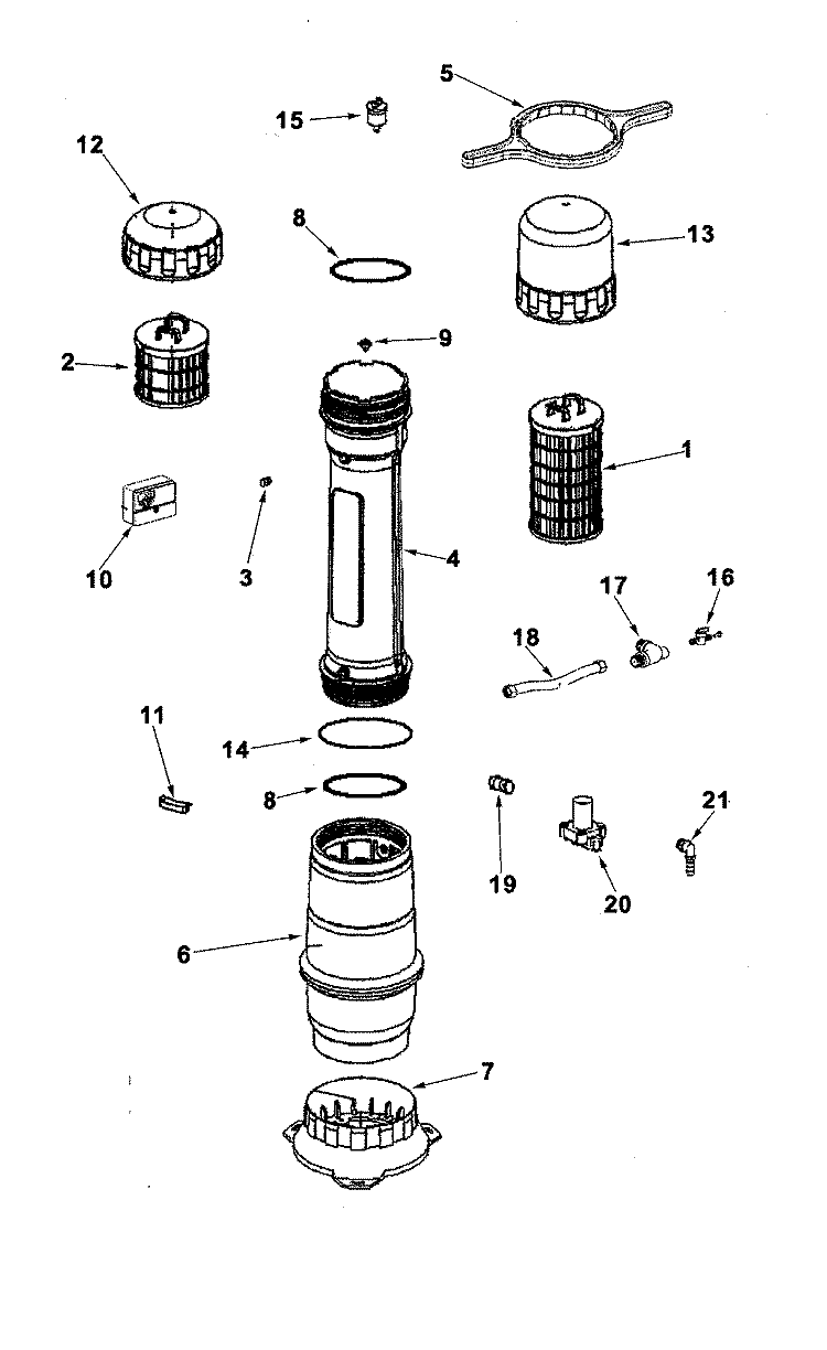 WATER FILTRATION SYSTEM Diagram and Parts List for MWF3100AWB  Maytag Water Softener