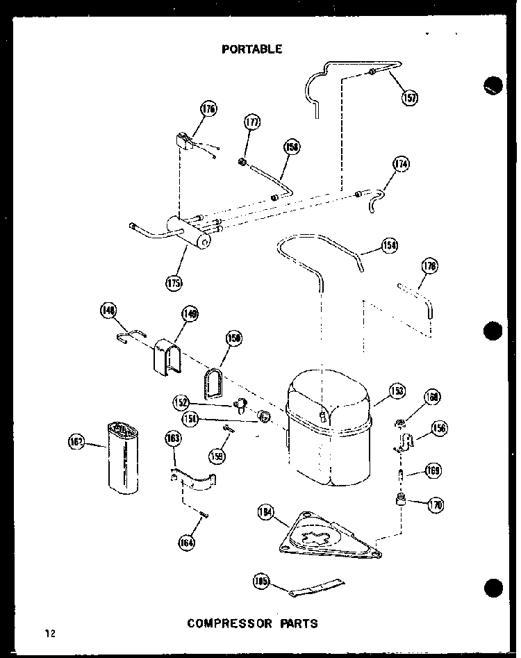 Compressor Parts Diagram and Parts List for 5P-2MW P54972-7R Amana Air Conditioner