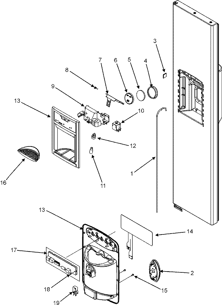 FOUNTAIN Diagram and Parts List for JS2628HEKB  Jenn-Air Refrigerator