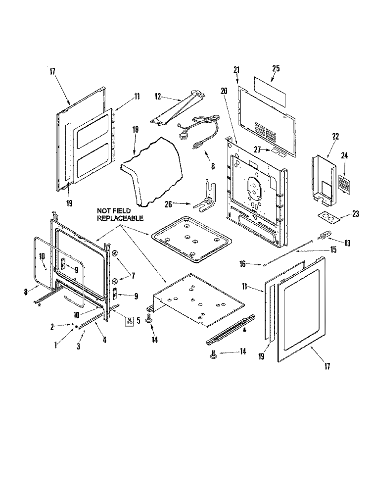 CABINET Diagram and Parts List for AGR5725RDB  Amana Range