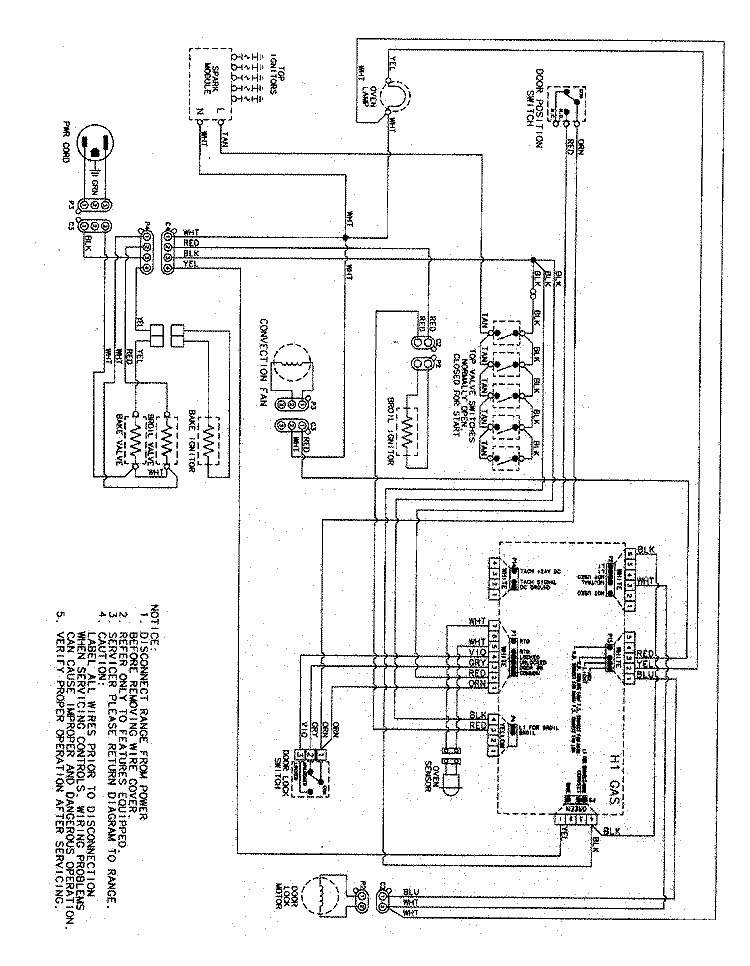 WIRING INFORMATION Diagram and Parts List for AGR5825RDB  Amana Range