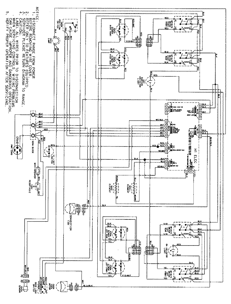WIRING INFORMATION Diagram and Parts List for AER5815RCB  Amana Range