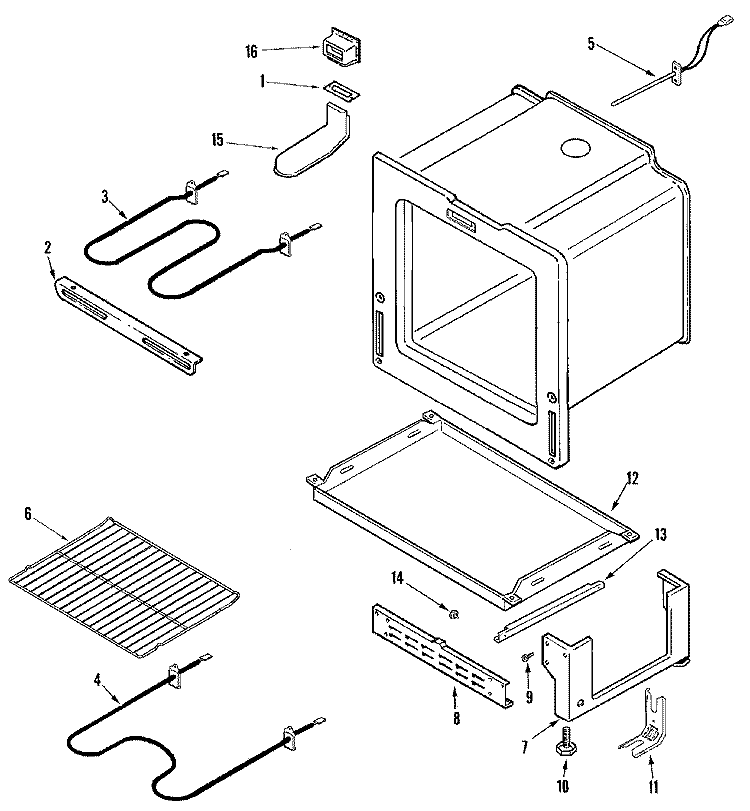 OVEN / BASE Diagram and Parts List for AER5710BAH  Amana Range