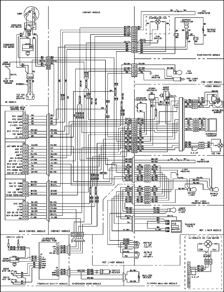 WIRING INFORMATION Diagram and Parts List for MFI2568AEB  Maytag Refrigerator