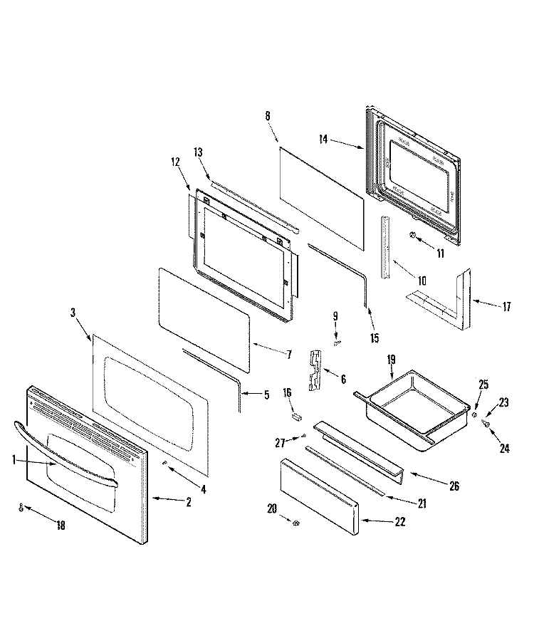 DOOR / DRAWER (STL) (SERIES 12) Diagram and Parts List for CE38800BAS  Crosley Range