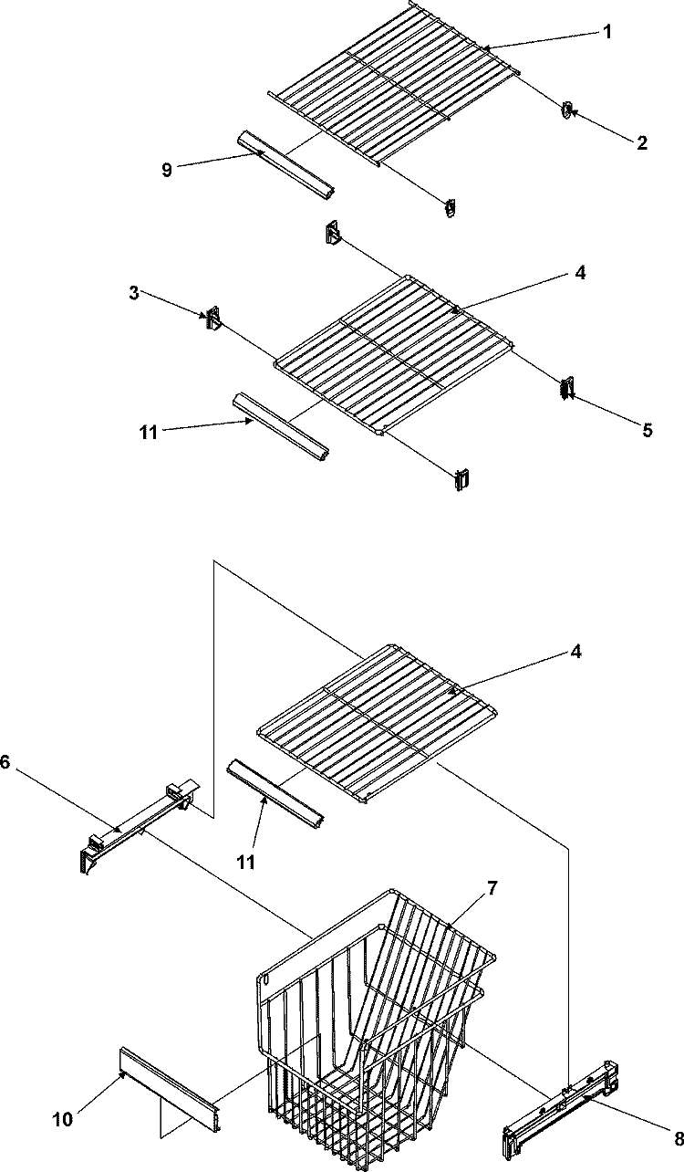 FZ SHELF Diagram and Parts List for ASD2627KEB  Amana Refrigerator