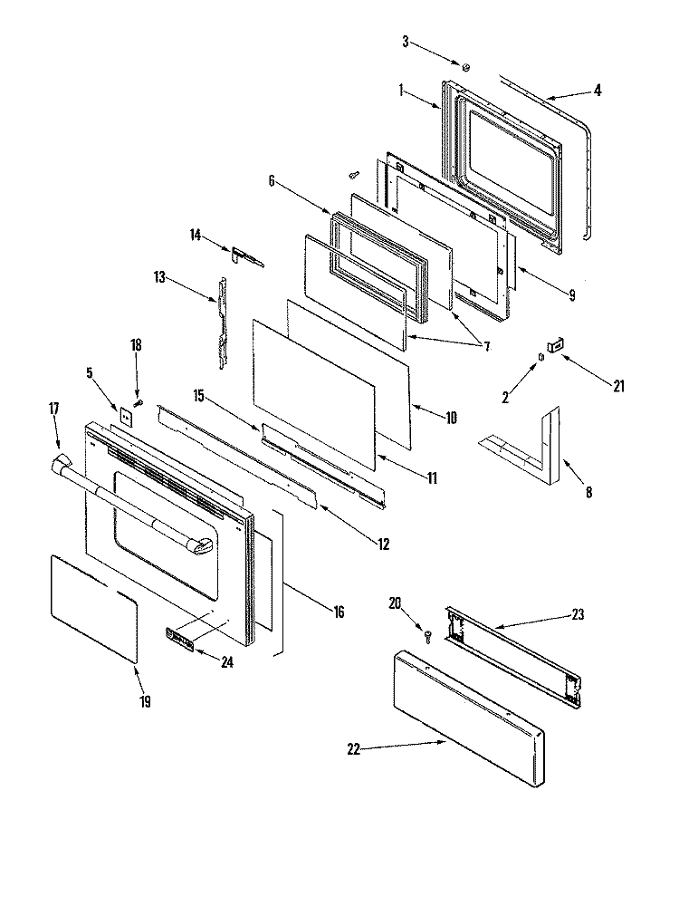 DOOR / ACCESS PANEL (SER PRE 10) Diagram and Parts List for JDS9865BDP  Jenn-Air Range