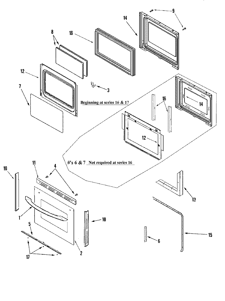 DOOR (LOWER) Diagram and Parts List for MGR6875ADB  Maytag Range