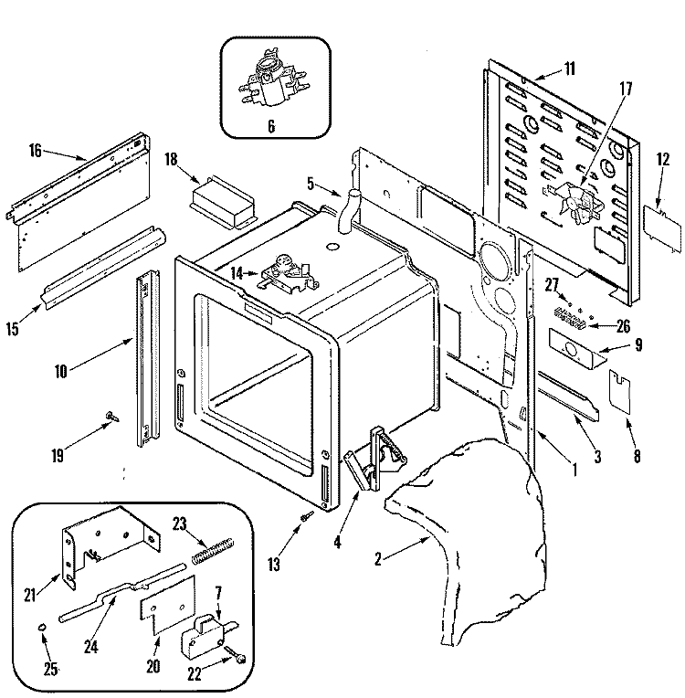 BODY Diagram and Parts List for JES9900BAS  Jenn-Air Range