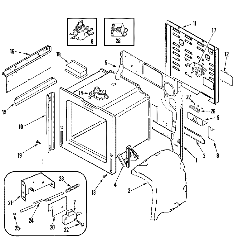 BODY Diagram and Parts List for JES9860BAB  Jenn-Air Range