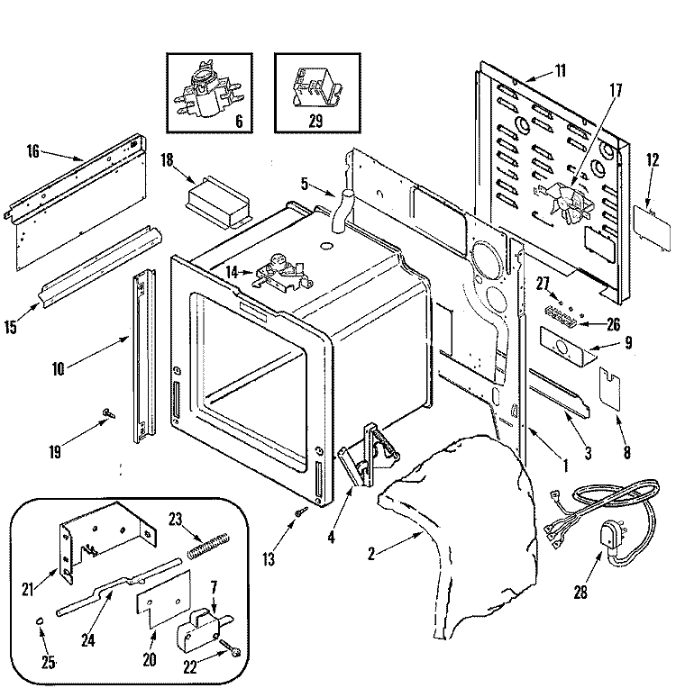 BODY Diagram and Parts List for JES9860BCW  Jenn-Air Range