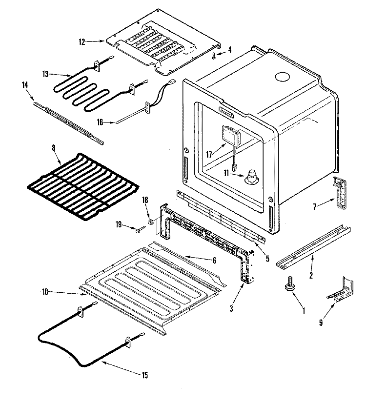 OVEN / BASE Diagram and Parts List for JES9750BAB  Jenn-Air Range