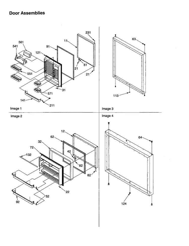 Door Assemblies Diagram and Parts List for BC21VL-P1325004WL  Amana Refrigerator