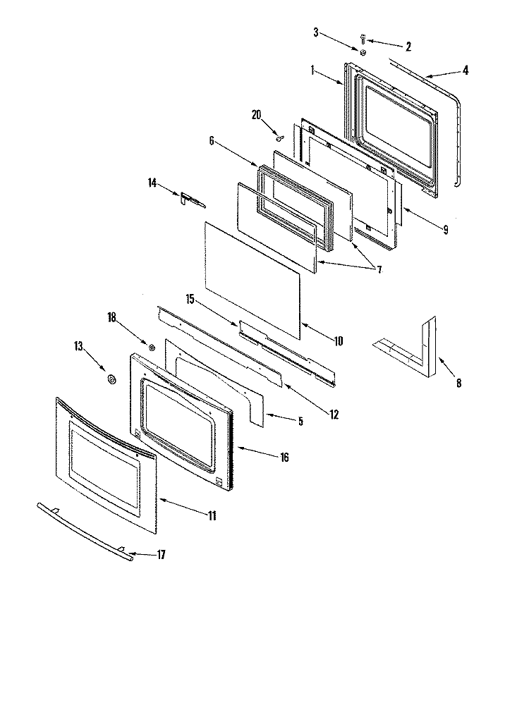 DOOR (SER PRE 10) Diagram and Parts List for JDS8850BDB  Jenn-Air Range