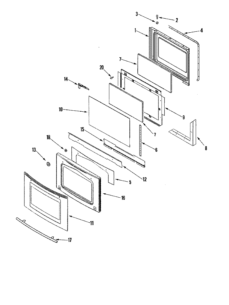 DOOR (SER PRE 11) Diagram and Parts List for JDS8850BDB  Jenn-Air Range