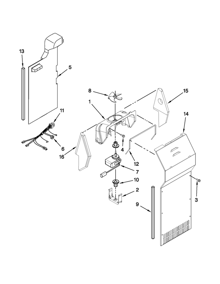 Air Flow Parts Diagram and Parts List for MSF25D4XAB00  Maytag Refrigerator