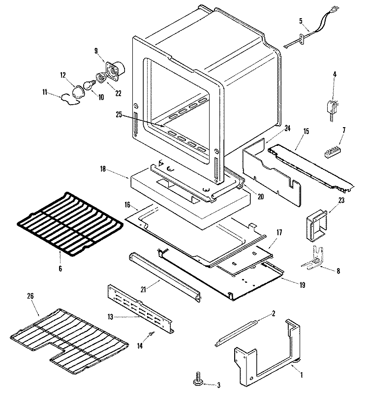 OVEN / BASE Diagram and Parts List for MGRL752BDQ  Maytag Range
