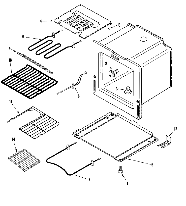 OVEN / BASE Diagram and Parts List for MEP5775BAB  Maytag Range