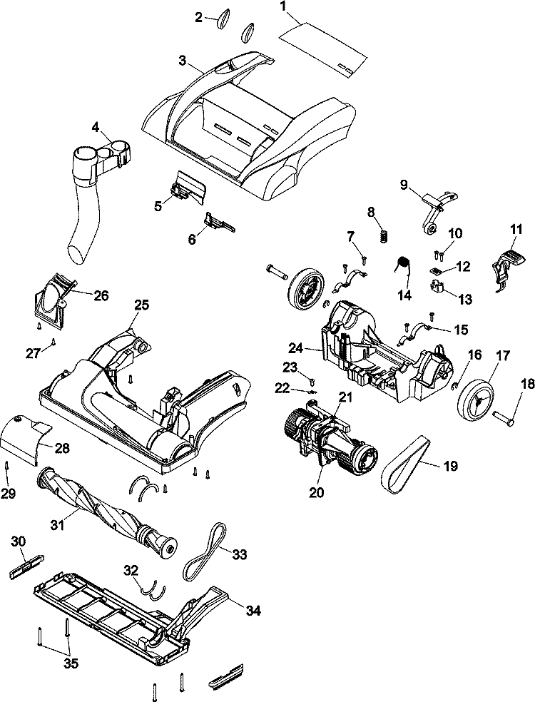 FOOT Diagram and Parts List for U6420900  Hoover Upright Vacuum