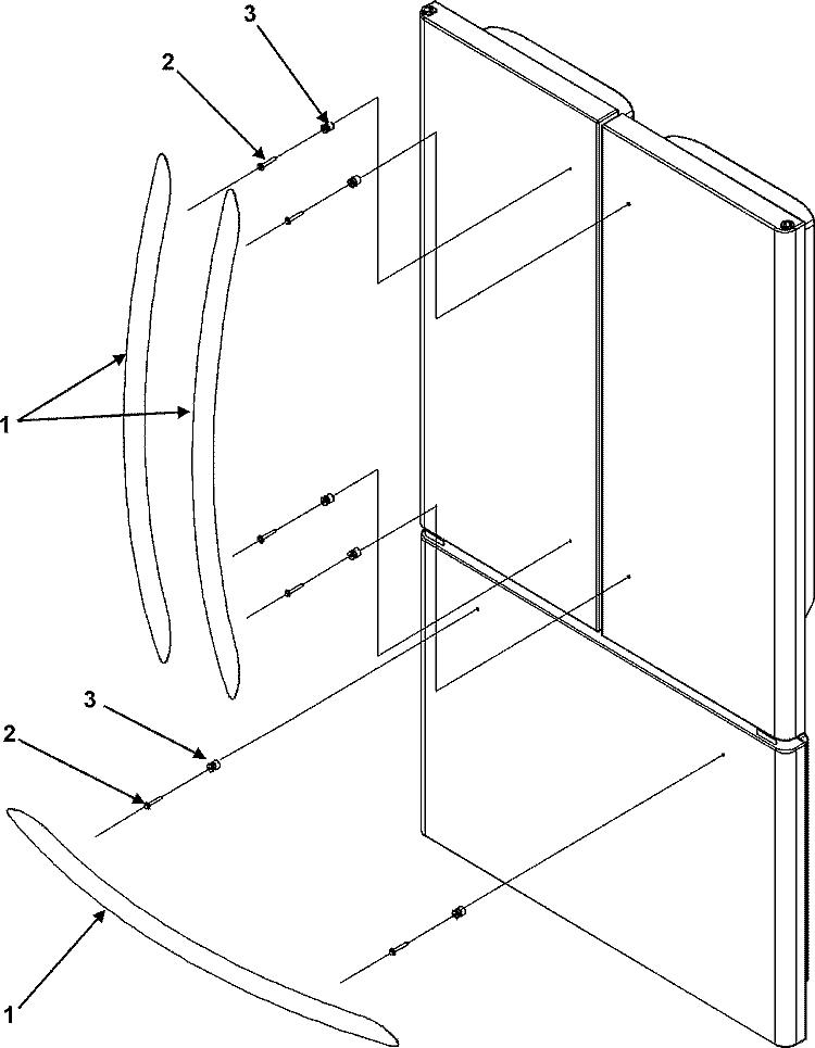 HANDLES & TRIM Diagram and Parts List for AFF2534FEB  Amana Refrigerator