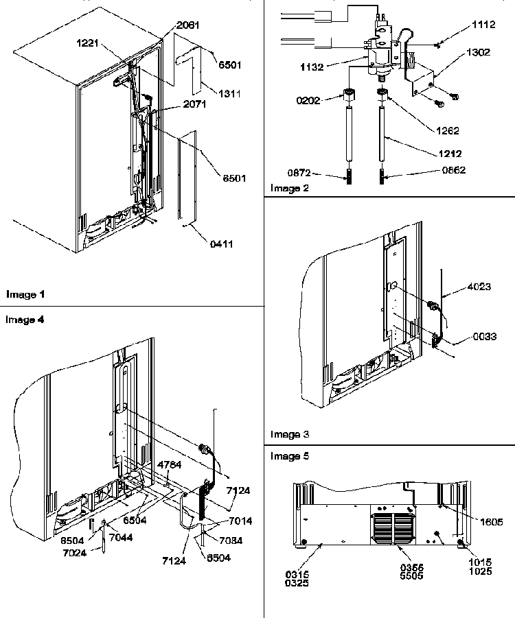 Cabinet Back Diagram and Parts List for SCD25TL-P1190426WL  Amana Refrigerator