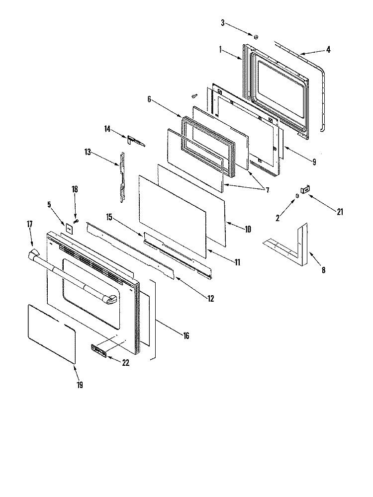 DOOR (SER PRE 10) Diagram and Parts List for JGS8860BDP  Jenn-Air Range