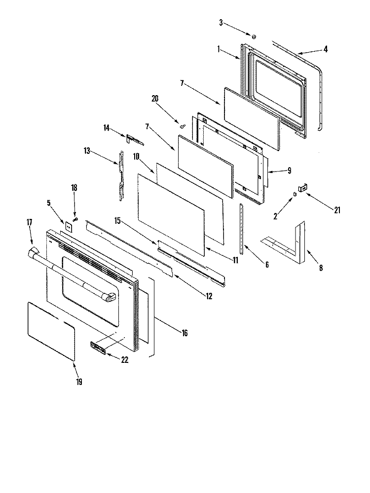 DOOR (SER PRE 11) Diagram and Parts List for JGS8860BDP  Jenn-Air Range