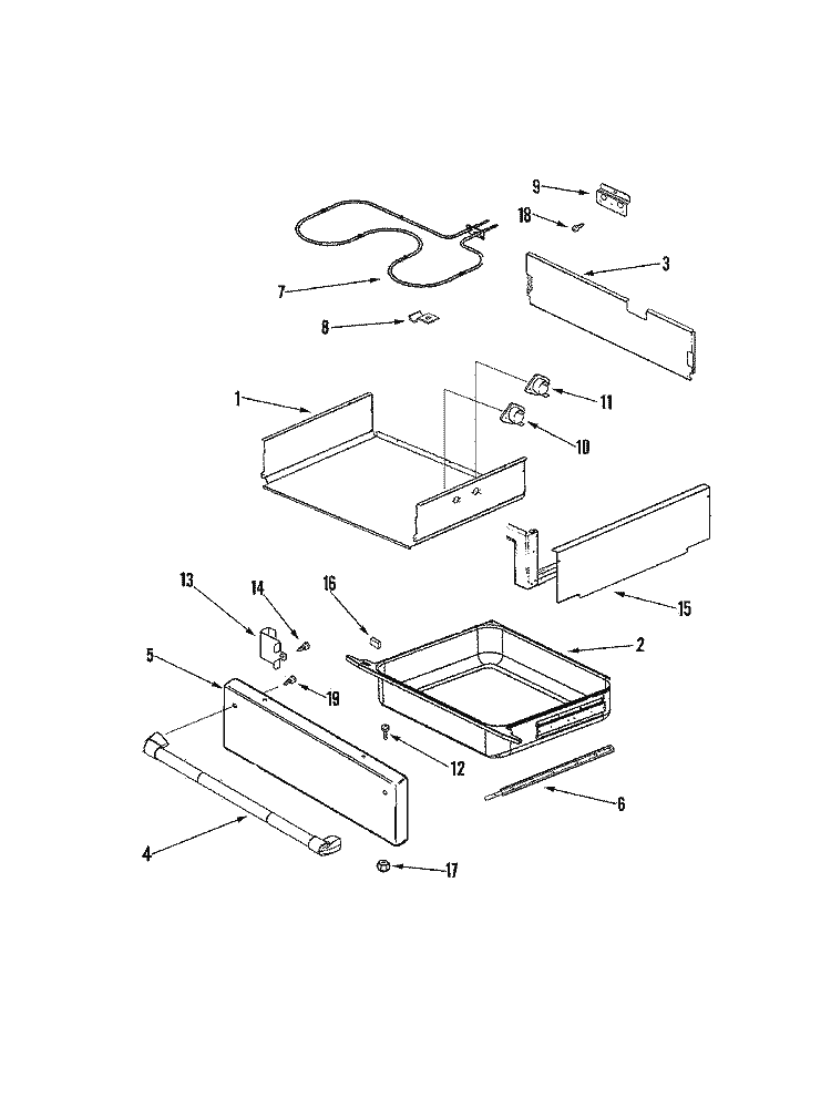 WARMING DRAWER Diagram and Parts List for JGS8860BDP  Jenn-Air Range