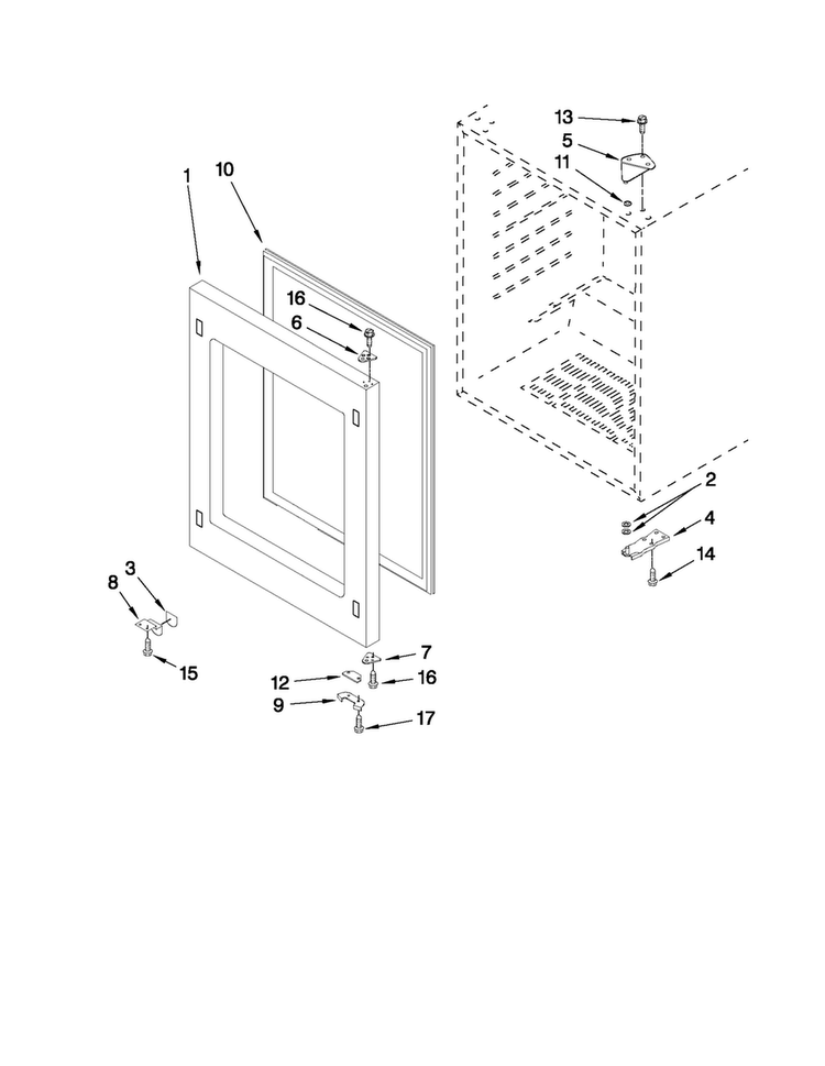 Door Parts Diagram and Parts List for JUW248RBCX13  Jenn-Air Wine and Beverage Cooler