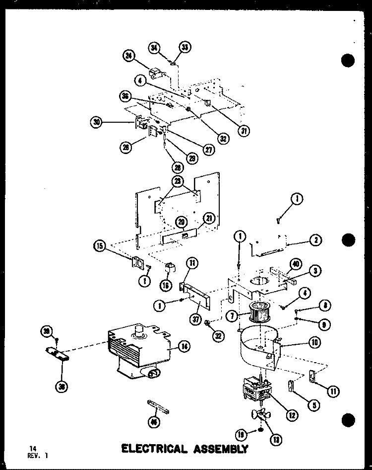 ELECTRICAL ASSY Diagram and Parts List for RC10S P7382904M Admiral Microwave