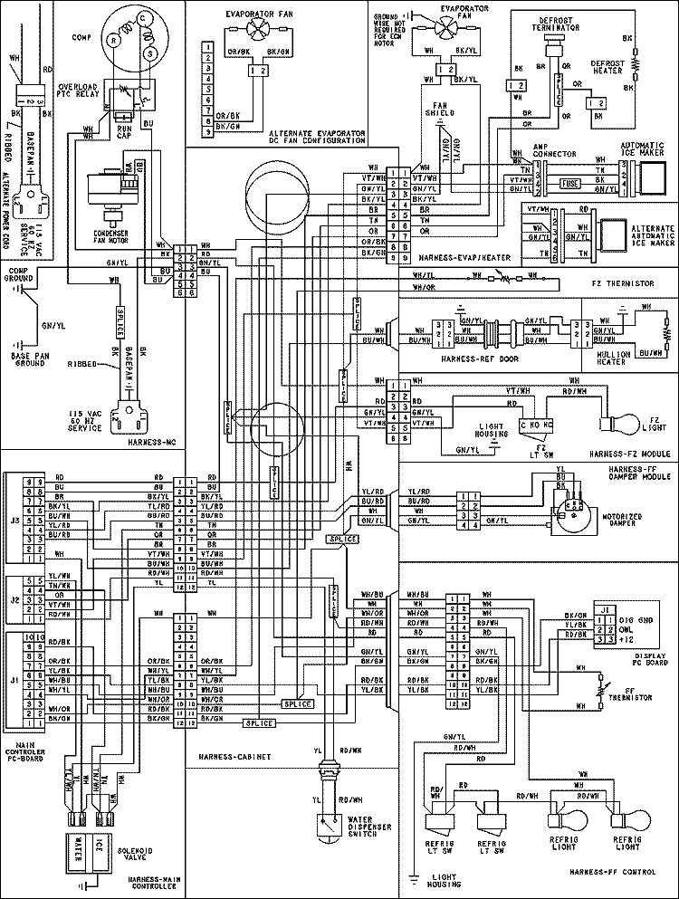 WIRING INFORMATION (SERIES 11) Diagram and Parts List for JFC2089HPY  Jenn-Air Refrigerator