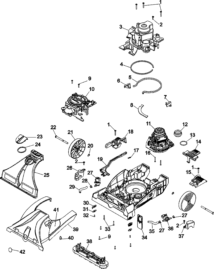 Foot Diagram and Parts List for F7410900  Hoover Upright Vacuum