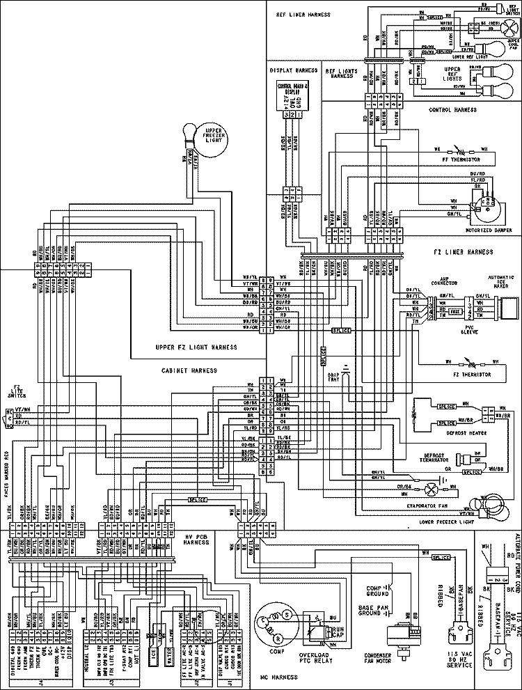 WIRING INFORMATION (SERIES 12) Diagram and Parts List for JCB2287KEF  Jenn-Air Refrigerator