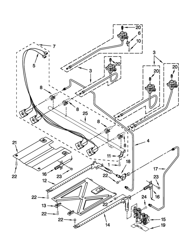 Manifold Parts Diagram and Parts List for MGR7661WB4  Maytag Range