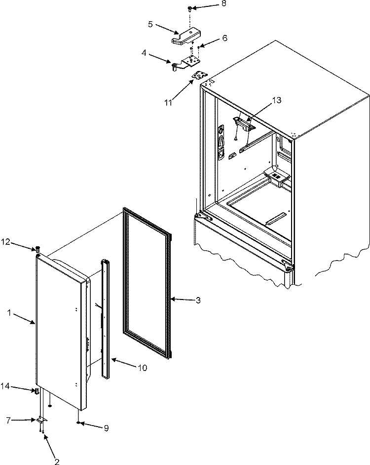 LEFT REFRIGERATOR DOOR Diagram and Parts List for IF36BNDFSF  Dacor Refrigerator