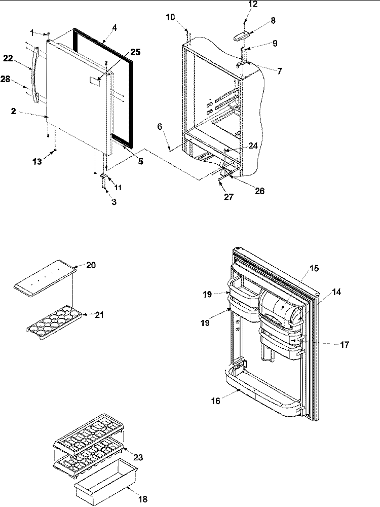REFRIGERATOR DOOR Diagram and Parts List for ABB2522FEB  Amana Refrigerator