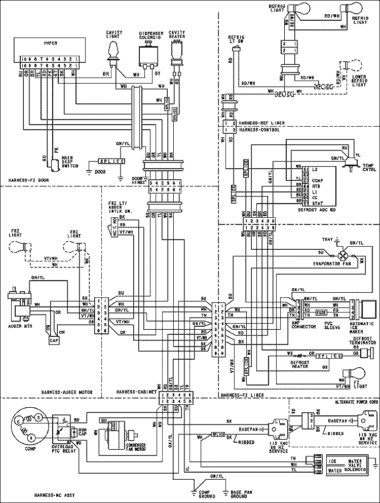 WIRING INFORMATION (SERIES 13) Diagram and Parts List for ACD2238HTS  Amana Refrigerator