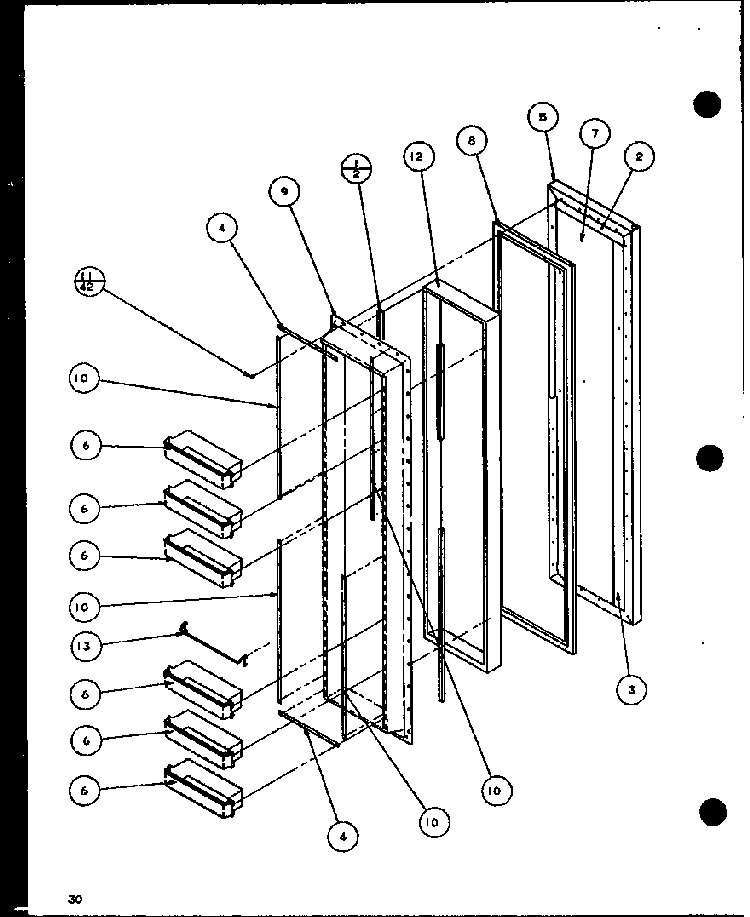 Section 10 Diagram and Parts List for SL22JB-P1116006W  Amana Refrigerator