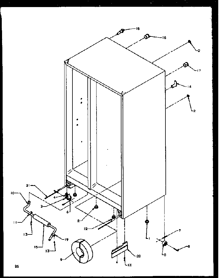 Rollers Diagram and Parts List for SBI20NW-P1162902WW  Amana Refrigerator