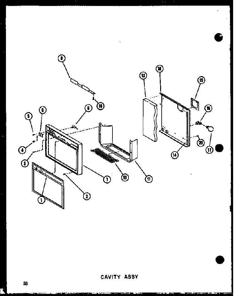 Cavity Assy Diagram and Parts List for SRI19E-L-P74100-5WL  Amana Refrigerator