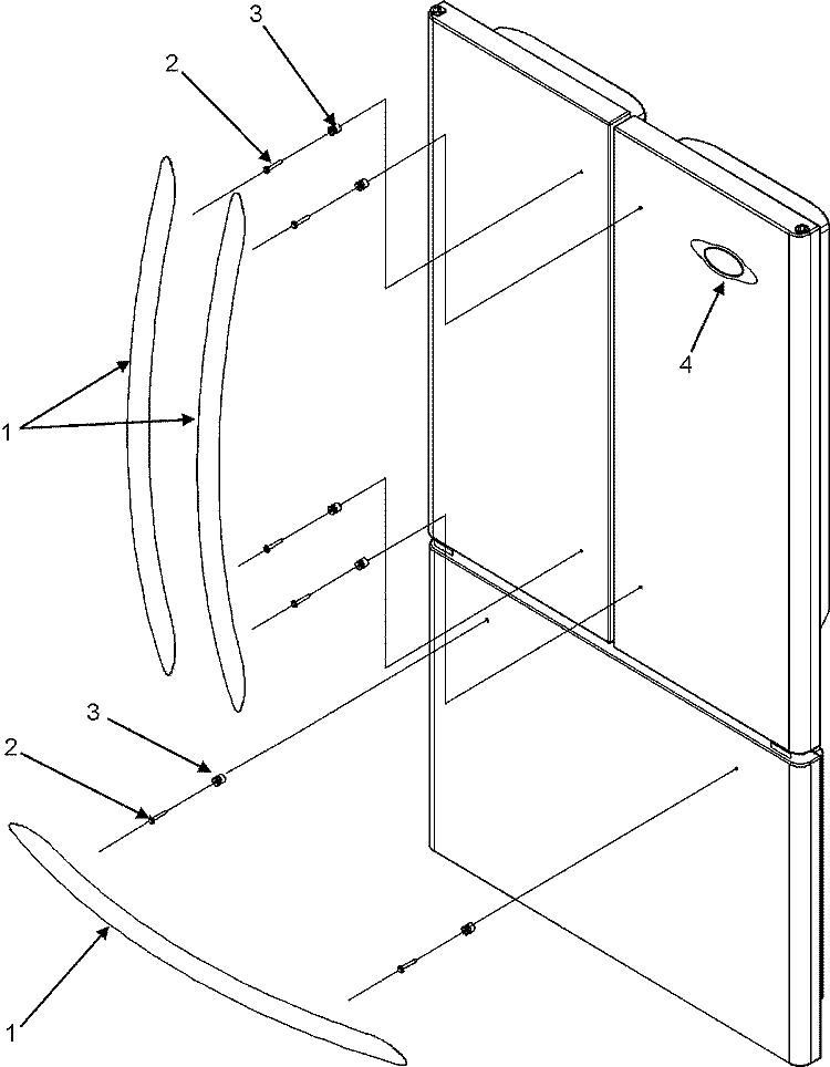 HANDLES Diagram and Parts List for MFD2561KES  Maytag Refrigerator