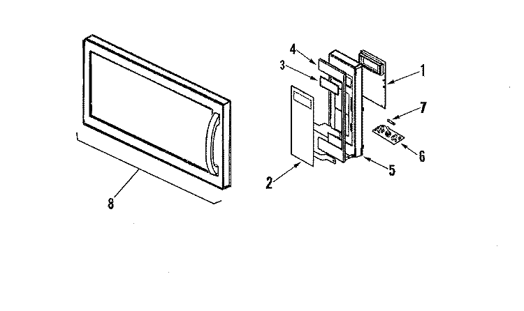 CONTROL PANEL / DOOR ASSEMBLY Diagram and Parts List for AMC6158BAS  Amana Microwave