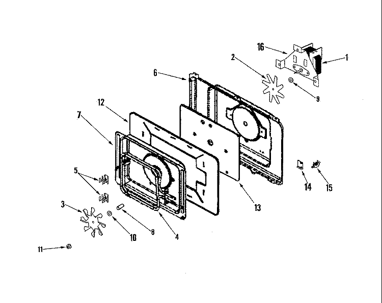 CONVECTION MOTOR Diagram and Parts List for AMC6158BAS  Amana Microwave