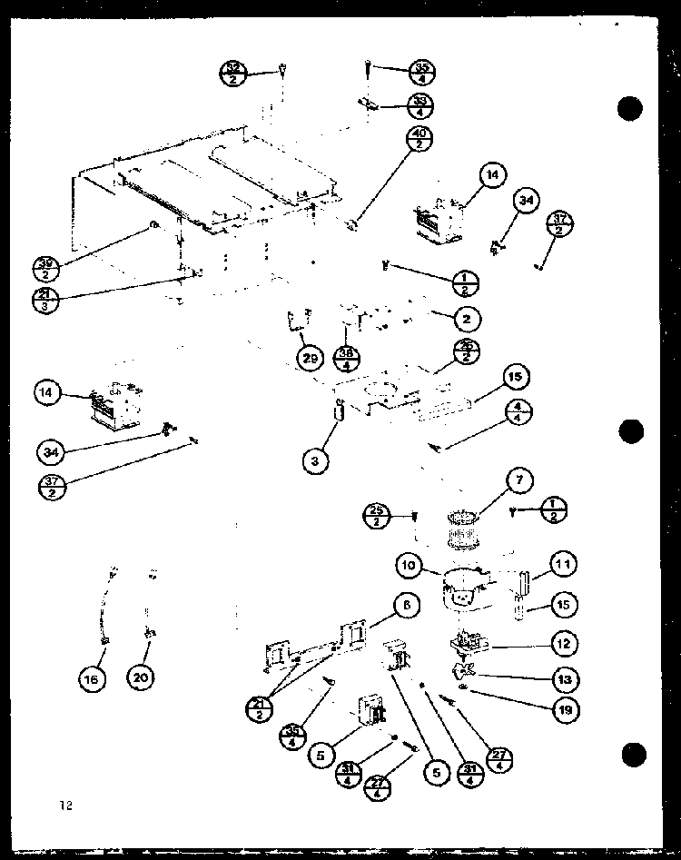 Maagnetron And Blower Diagram and Parts List for RC-14SE-P76881-2M  Amana Microwave