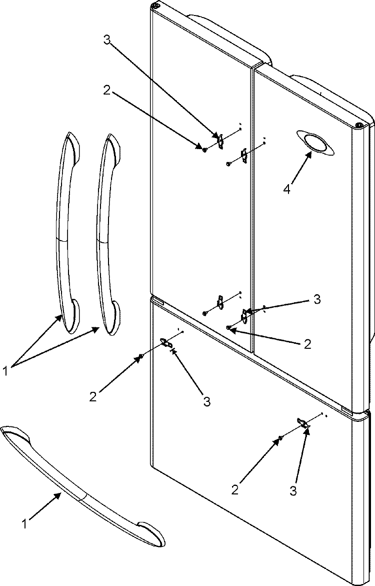 HANDLES (MFC2061HEB / W - SERIES 10) Diagram and Parts List for MFC2061HEB  Maytag Refrigerator