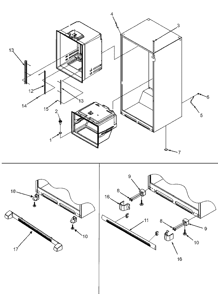INTERIOR CABINET & TOE GRILLE Diagram and Parts List for G32026PEKW  Maytag Refrigerator