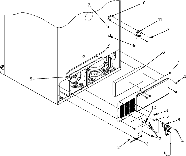 CABINET BACK Diagram and Parts List for MFF2557HEB  Maytag Refrigerator